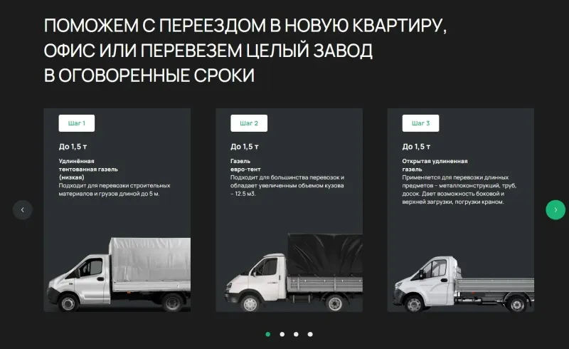 Автопарк: машины для разных грузов