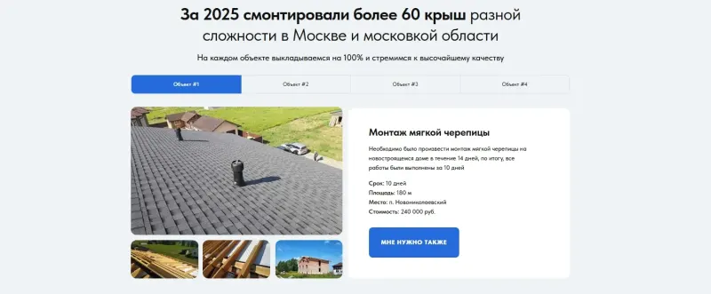 Кровельные работы: квиз-лендинг: скриншот 6