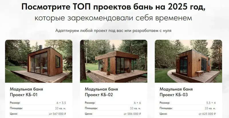 Проекты бань с размерами, площадью и ценой