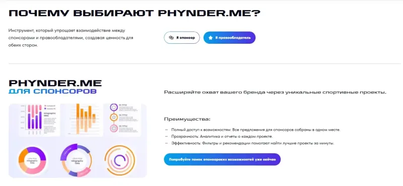 Блок для спонсоров: преимущества и переход к поиску проектов