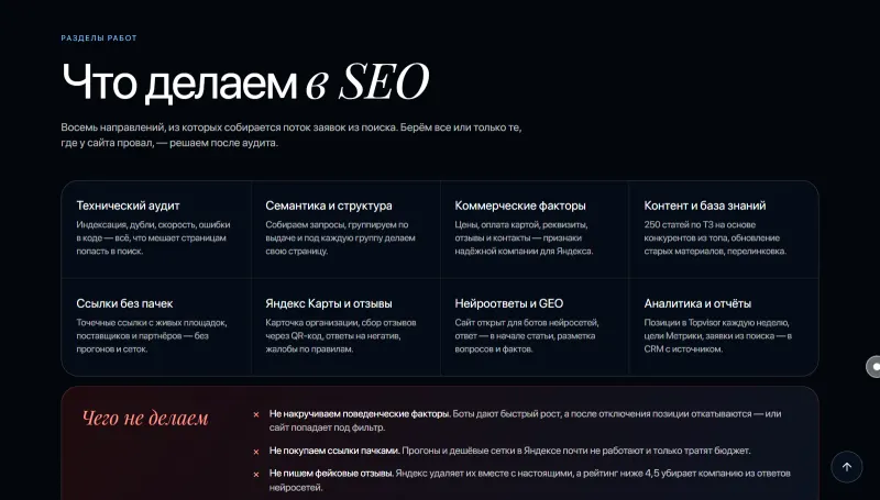 Что делаем в SEO и чего не делаем