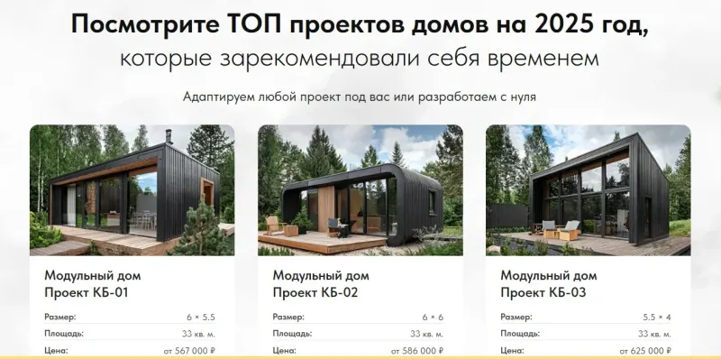 Проекты домов с размерами, площадью и ценой