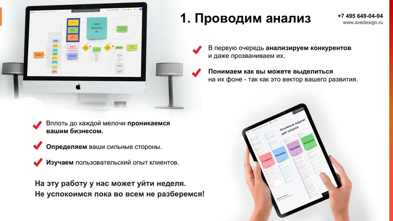 Слайд из презентации AVE Design Studio: Первый шаг — анализ: изучаем конкурентов и ищем, чем вы можете выделиться